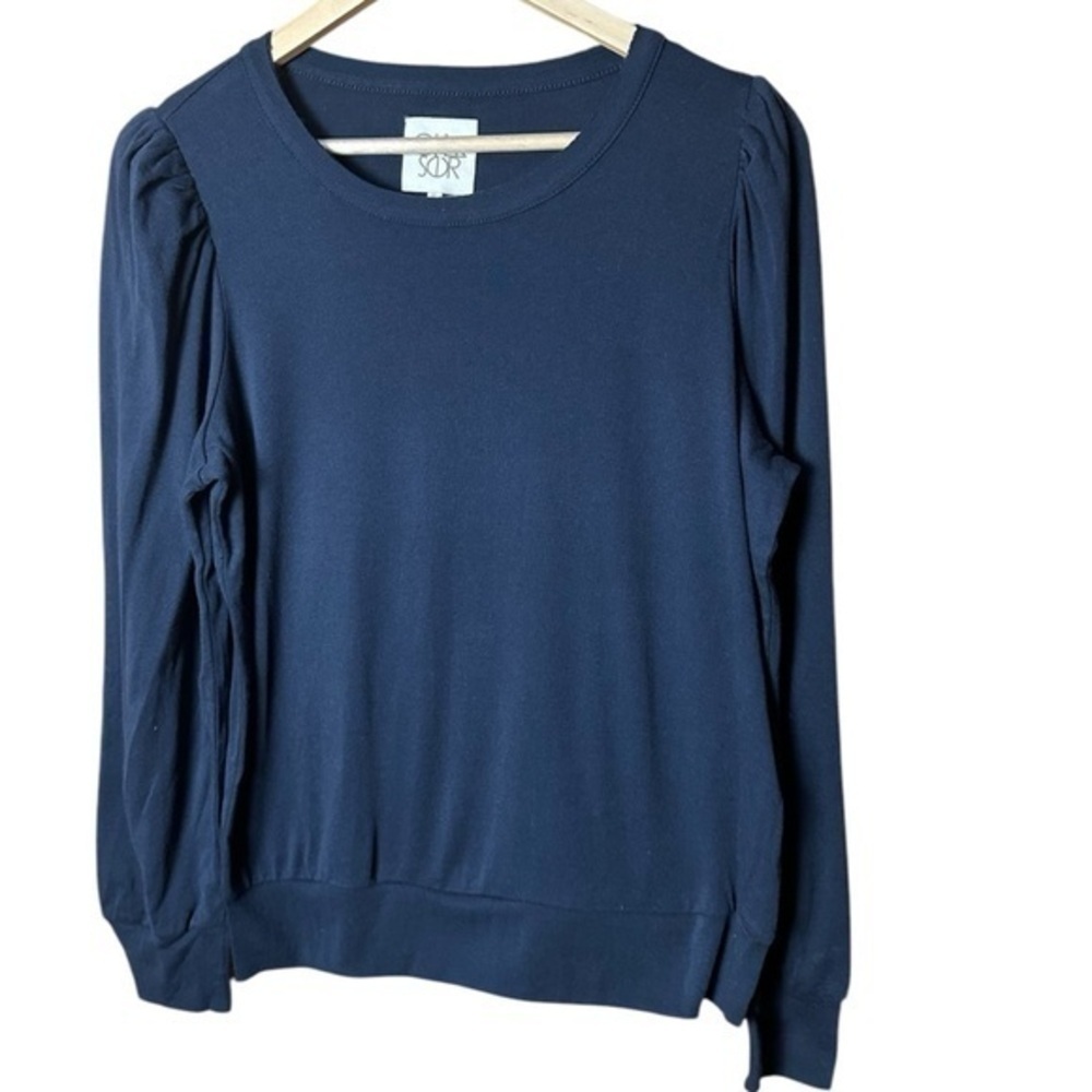 Chaser Women's Black Puff Sleeve Sweatshirt Small NWT
